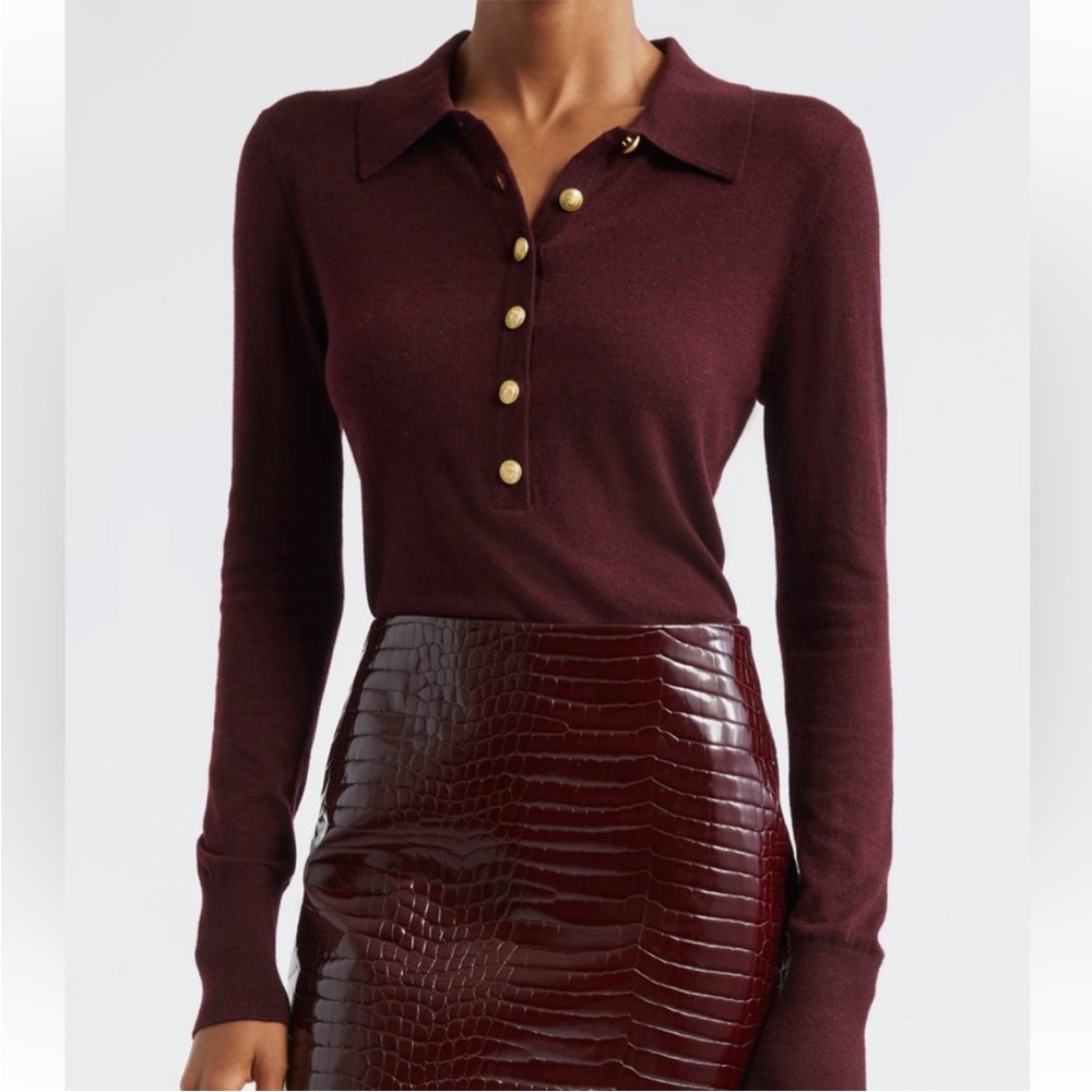 L'AGENCE Sterling Collared Sweater
